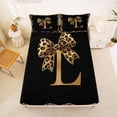 thumbnail image 5 of Erosebridal Leopard Print Bows Kids Full Size Sheets,Cheetah Pattern L Alphabet Bed Sheets For Girls Women 4 Pieces, 5 of 6
