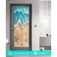 thumbnail image 5 of Window Privacy Film Ocean Beach Stained Glass Window Film Decorative Sun Block Window Cover Starfish Sea Waves Coastal Seaside Sand Window Clings Static Adhesive Sticker for Bathroom 23.6"x59", 5 of 6