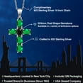 thumbnail image 2 of Gem Stone King 925 Sterling Silver Green Nano Emerald and Black Onyx Cross Pendant Necklace for Women | 2.40 Cttw | Gemstone May Birthstone | Oval 6X4MM | With 18 inch Chain, 2 of 6