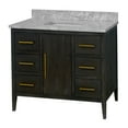 thumbnail image 4 of Parisian 42" Bathroom Vanity with Black Oak Cabinet and Carrara Marble Top, 4 of 7