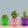 thumbnail image 5 of Plastic Planters Indoor Flower Plant Pots, Set of 8 Modern Decorative Gardening Containers for All House Plants (4 Inch, 8 Colors), 5 of 9
