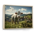 thumbnail image 2 of Designart "Germany Landmarks Cow In painting II" Animals Floater Framed Wall Art Living Room, 2 of 7
