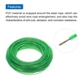 thumbnail image 5 of Uxcell 1/16 Green Vinyl Coated Wire Ropes 328ft Galvanized Steel with 10PCS M3 Loop Sleeves, 5 of 7