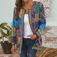 thumbnail image 6 of kaondbfi Cardigans for Elegant Women Vintage Ethnic Style Floral Print Long Sleeve Plus Size Cotton Jacket Coat Womens Summer Fall Fashion Bolero Shrug Tops, 6 of 9