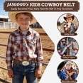 thumbnail image 5 of JASGOOD Kids Western Belt for Boys Girls Removable Buckle and Adjustable Embossed Leather Cowboy Cowgirls Belts, 5 of 8