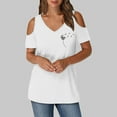 thumbnail image 1 of JMKQLZ Women's Printing Blouses Short Sleeved V-Neck Off Shoulder Fashionable Top, 1 of 5