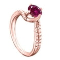 thumbnail image 3 of Mauli Jewels Rings for Women 1.05 Carat Interwined Design Diamond And Created Ruby Ring 4-prong 14k Rose Gold, 3 of 6
