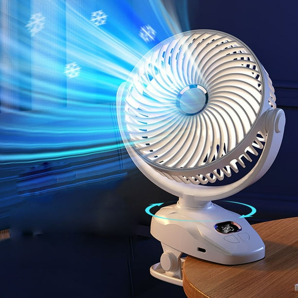 ¡Ahorro Inmediato!, Ventilador doméstico MINI Ventilador de escritorio pequeño con clip Cargador USB Cabezal móvil Ventilador pequeño de larga duración Akmoler