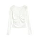 thumbnail image 3 of Ropa de mujer,Camiseta de manga corta con cuello en V para mujer, top informal de poliéster, corte ajustado, largo regular para uso diario, sopatenor, 3 of 7