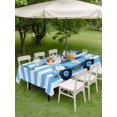 thumbnail image 4 of Outdoor Tablecloth with Umbrella Hole for Patio/Picnic/Party/Camping, Blue Truck Waterproof Table Cloth Rectangle Table Cover Washable, Cartoon Striped Farmhouse Modern Art (54"x 80"), 4 of 8