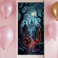 thumbnail image 3 of Gothic Design Halloween Banner Spooky Graveyard Full Moon Haunted Backdrop for Halloween Party Decoration Night Event, 3 of 5