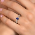 thumbnail image 4 of Gem Stone King 14K Two Tone Gold Blue Sapphire and Lab Grown Diamond Engagement Ring for Women | 1.45 Cttw | Oval 6X4MM | Gemstone September Birthstone | Size 5, 4 of 6