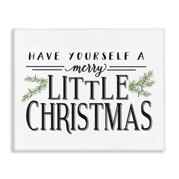 Stupell Industries Traditional A Merry Little Christmas Holiday Word Design Canvas Art, 20 x 16, by Lettered and Lined