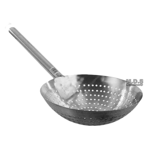 Stainless Steel Stir Fry Skimmer 25 Inch - Long Handle Cazo Pala Strainer for Deep Frying - Commercial Kitchen & Carnitas Skimmer