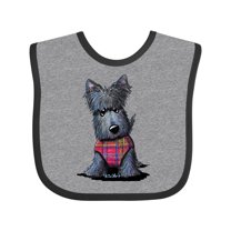 Inktastic Scottie Dog in Plaid Boys or Girls Baby Bib