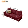 thumbnail image 5 of 82" 3-Seater Compressed Snowfleece Fabric Sofa for Living Room and Apartment, Burgundy, 5 of 6