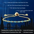 thumbnail image 2 of Gem Stone King 18K Yellow Gold Plated Silver Swiss Blue Topaz Adjustable Bracelet for Women (0.80 Cttw, Round 2.5MM, Gemstone November Birthstone, Fits up To 9 inch Wrist), 2 of 4