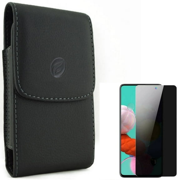 Case Belt Clip w Privacy Screen Protector for Samsung Galaxy S20 Fan Edition - Leather Holster Cover Pouch, Tempered Glass Anti-Spy Anti-Peep 3D Edge Q1K fits Samsung Galaxy S20 Fan Edition