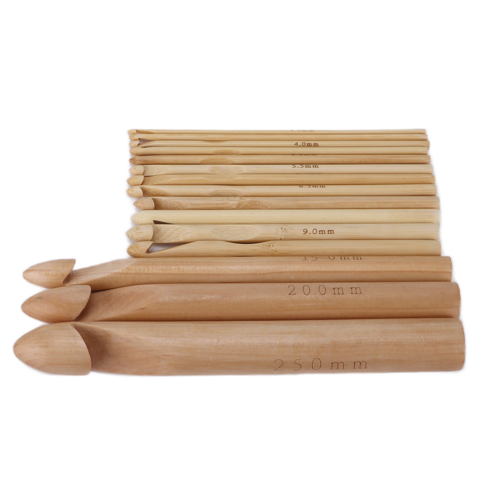 Coopay Large Crochet Hooks 15mm 20mm 25mm 30mm Wooden Crochet Hook Set for  Chunky Yarn, Sturdy Big Bamboo Crochet Needles for Crocheting Huge Crochet  Hooks for Thick Blanket & Large Project 
