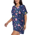thumbnail image 3 of Womens Pajama Sets With Pocket, Abstract circles bubbles pebbles stones Lounge Sets Short Sleeve Sleepwear PJ Sets for Women, 3 of 6