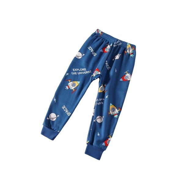 Minnieouse Pantalones cálidos para niños, calzoncillos largos de invierno gruesos, pantalones transpirables para el hogar, pijamas de ropa Prendas para la parte inferior del cuerpo Azul oscuro 100cm