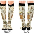 thumbnail image 2 of Coolnut High Elasticity Compression Socks, High Knee Socks Adult Universal Leisure Relieve Fatigue, Map Of Treasure Island Travel Daily with Running (2 Pair) Gift, 2 of 7