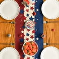 thumbnail image 5 of Sm:)e Independence Day Table Runner Patriotic 13x72 Inch , Flax 4th of July Table Runners Holiday Decor,Red Blue White Table Runner for Party Dinning Kitchen Decorations, 5 of 7