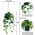 thumbnail image 2 of Planta Colgante Artificial de Pothos Elytus con Maceta Verde, 2 of 8