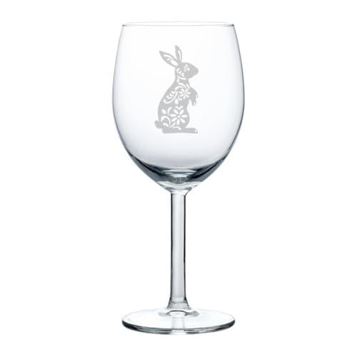 Wine Glass Goblet Gift Fancy Bunny Rabbit (10 oz)