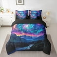 thumbnail image 2 of Feelyou Psychedelic Galaxy Bedding Comforter Set 7-Piece for Teen, 3D Nature Mountain King Bedding Sets, Glitter Stars Print Reversible Bed Sheets, Lightweight Room Decor, 2 of 7