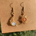 thumbnail image 2 of Xiao Hua Pendientes colgantes de estilo retro, nuevos y únicos, para mujer, estilo étnico bohemio, joyería vintage (dorados), 2 of 3
