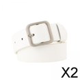 thumbnail image 1 of 2x Cinturón de Cuero PU para Mujer, Pretina Femenina de 1,3 "de Ancho Ajustable, Hebilla Cuadrada, Cinturón de Moda, Cinturón Decorativo para , 2 piezas, 1 of 8