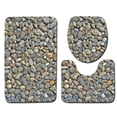thumbnail image 1 of Juego de alfombras de baño con estampado de piedra 3D, alfombrillas de baño antideslizantes, alfombrillas decorativas para asiento de inodoro, alfombra 3 piezas Eigraketly JJ25267-02, 1 of 5