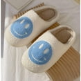thumbnail image 2 of Smile Face Slippers for Women - Soft Plush Retro Preppy Slip-on Comfortable Indoor/Outdoor Shoes, 2 of 5