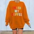 thumbnail image 3 of Aayomet Oversized Sweatshirt For Women Women's Studio Terry Long-Sleeve Cross-Front Sweatshirt,Orange M, 3 of 4