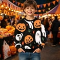 thumbnail image 2 of SJLDQY Halloween Sweatshirts for Boys Hallowmas Ghost Pumpkin Graphic Casual Pullover Tops Long Sleeve Crew Neck Sweatshirt, 2 of 5
