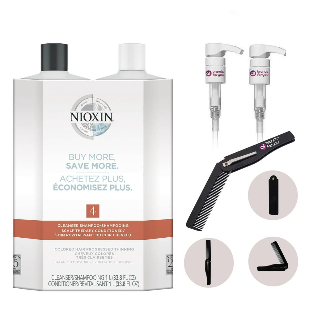 Nioxin System 4 shampoo & Conditioner Liter 33.8oz. Duo for Thining
