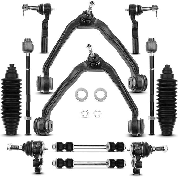 A-Premium 12Pcs Front Suspension Kit Upper Control Arm and Ball Joint Assembly Sway Bar Link Tie Rod End Compatible with Chevrolet Silverado 1500 Classic GMC Sierra 1500 Classic RWD