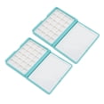 thumbnail image 3 of Caja de acuarela portátil de 2 piezas, desmontable, fácil de limpiar, compacta, mini paleta de acuarela para artistas principiantes, caja azul, 24 cuadrículas, 3 of 14