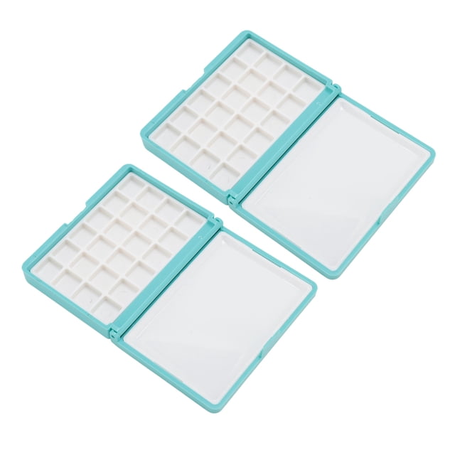 Watercolor Box, 2Pcs Compact Mini Watercolor Palette Box Portable Detachable Accommodate All Pigments Watercolor Palette For Beginners Artists