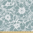 thumbnail image 1 of Floral Sofa Upholstery Fabric by the Yard, Modern Abstract Soft Continuous Anemone Flowers Leaves Grungy Art Sketching, Decorative Fabric for DIY and Home Accents, Pale Teal and White by Ambesonne, 1 of 5