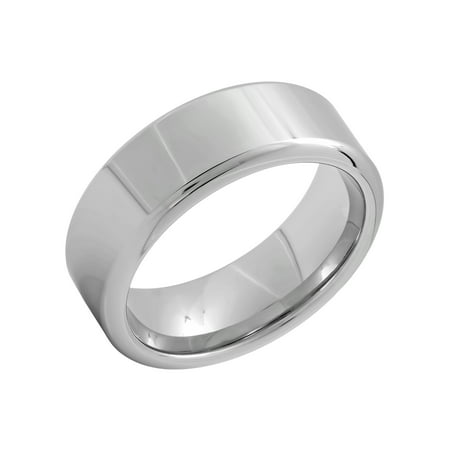 Men's Silver-Tone Tungsten 8MM High Polish Wedding Band - Mens Ring