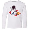 thumbnail image 3 of Inktastic Rocket Ship Astronaut Long Sleeve Youth T-Shirt, 3 of 5