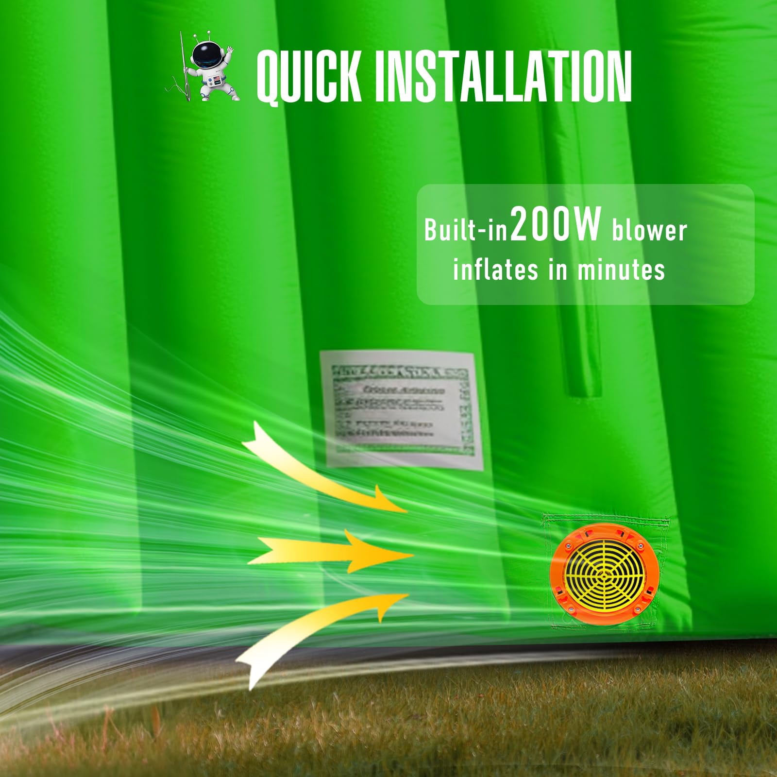 Inflatable Sports Tunnel Arch with Blower 16x10x10ft Green Event Entrance for Exhibitions Shops Schools & Supermarkets