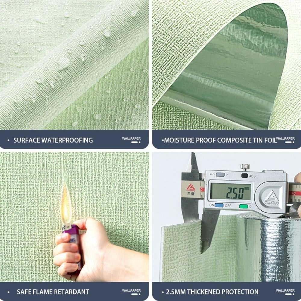 Light Grey Wallpaper 110*19in Matte Solid Gray Contact Paper Texture Self-Adhesive Peel and Stick Thick Removable Wallpaper for Bedroom Cabinets Livingroom Office