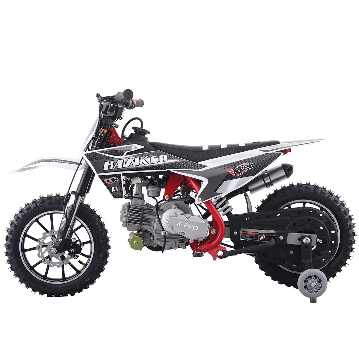 X-Pro Hawk 60 Dirt Bike with CVT Transmission, Electric Start, Disc Brake! 10" Wheels!