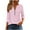 Pink, variant on Maean Womens 3/4 Sleeve Blouse Solid Color Basic Tunic Tops Quarter Zipper V Neck Causal Work Shirts