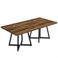 thumbnail image 3 of Demi Bonn 31" Modern Square Dining Table for 4 People, Wood Farmhouse Kitchen Dinner Table for Dining Room, Living Room Furniture, Brown, 3 of 6