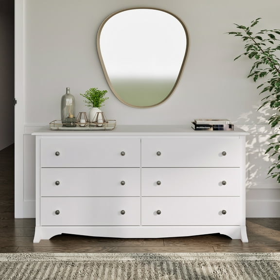 Prepac Monterey 6 Drawer Dresser, White