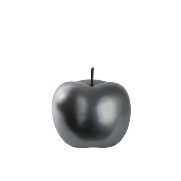 Urban Trends Ceramic Apple Statue With Silver Finish 44358